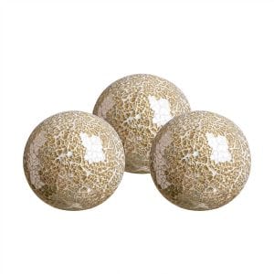WH Housewares Glass Mosaic Decorative Balls, Set of 3