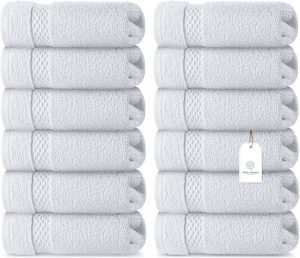 WhiteClassic Quick Dry Long-Lasting Washcloths, 12-Pack