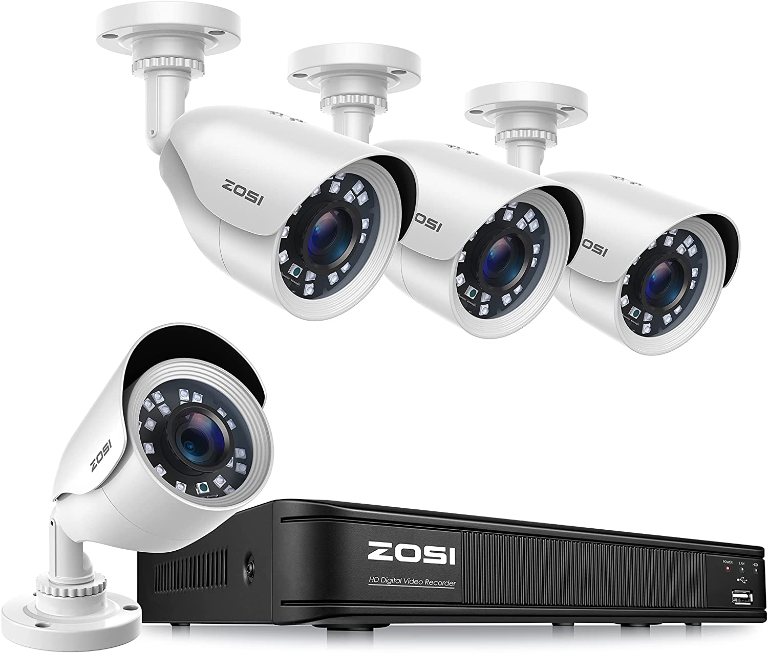 ZOSI 720P Extendable Home Security Camera System