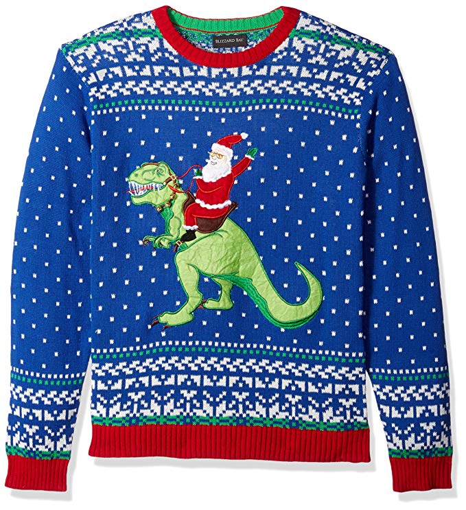 Blizzard Bay Men’s Dinosaur Ugly Christmas Sweater