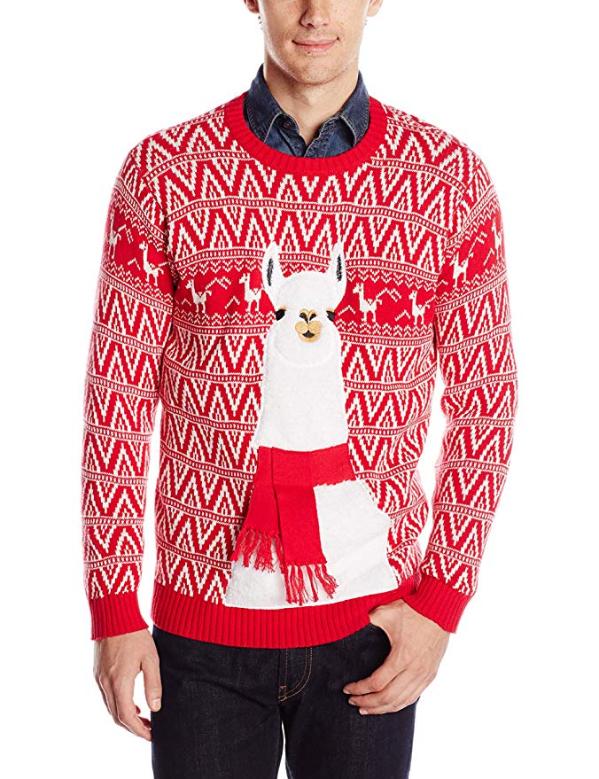 Blizzard Bay Men’s Llama Ugly Christmas Sweater