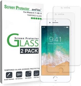 amFilm Scratch Resistant iPhone Screen Protectors, 2-Pack