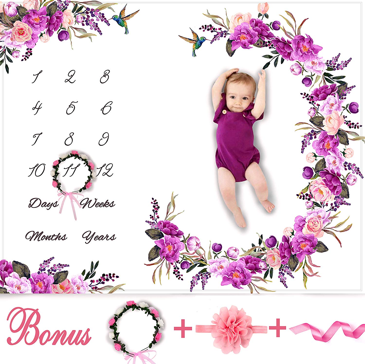 Bliss n’ Baby Monthly Milestone Blanket