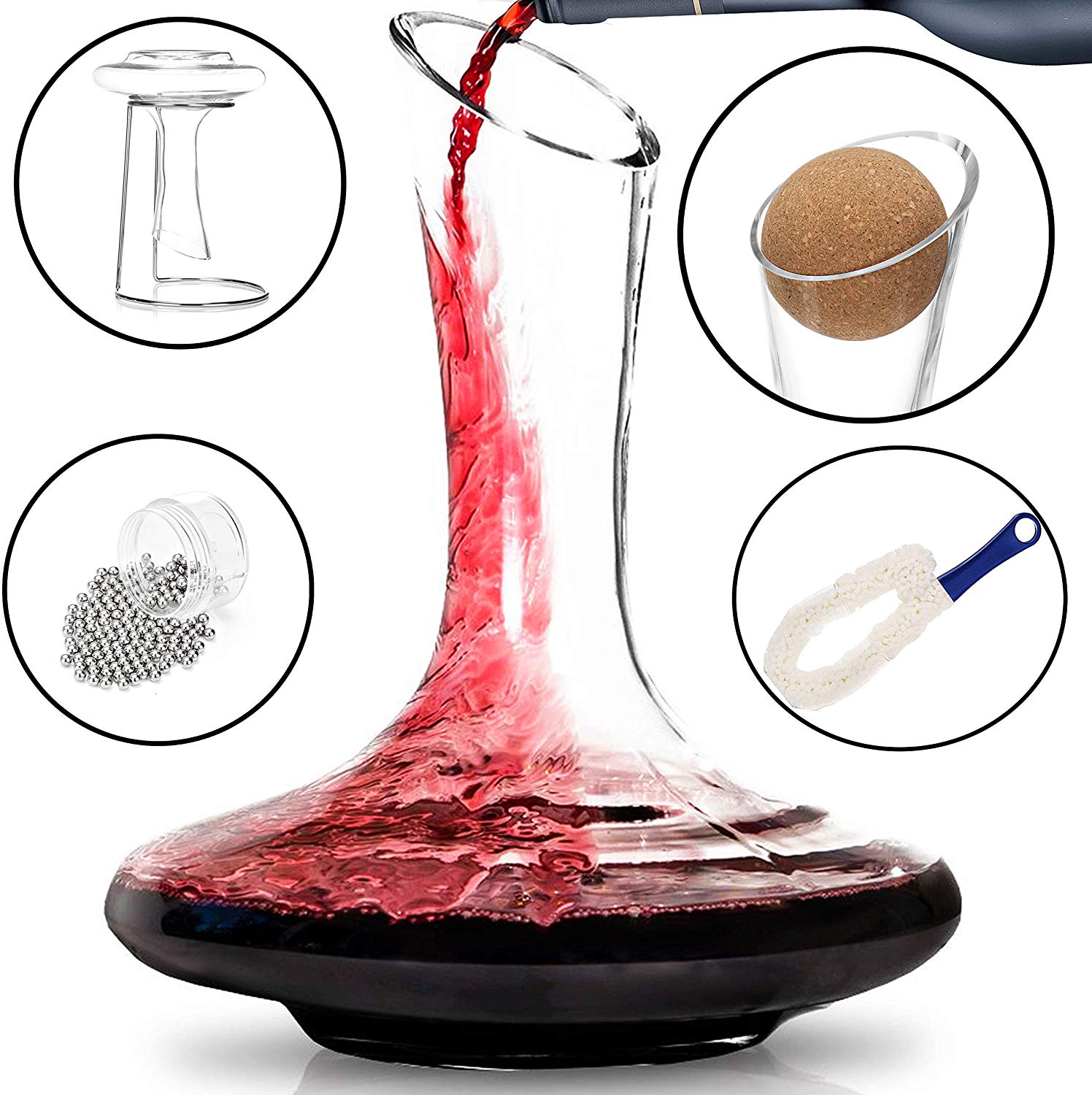 ELT Stainless Steel Wine Decanter Stand Wine Drying Rack Bottle Stable Ring Shaped Wine Decanter for Home Bar