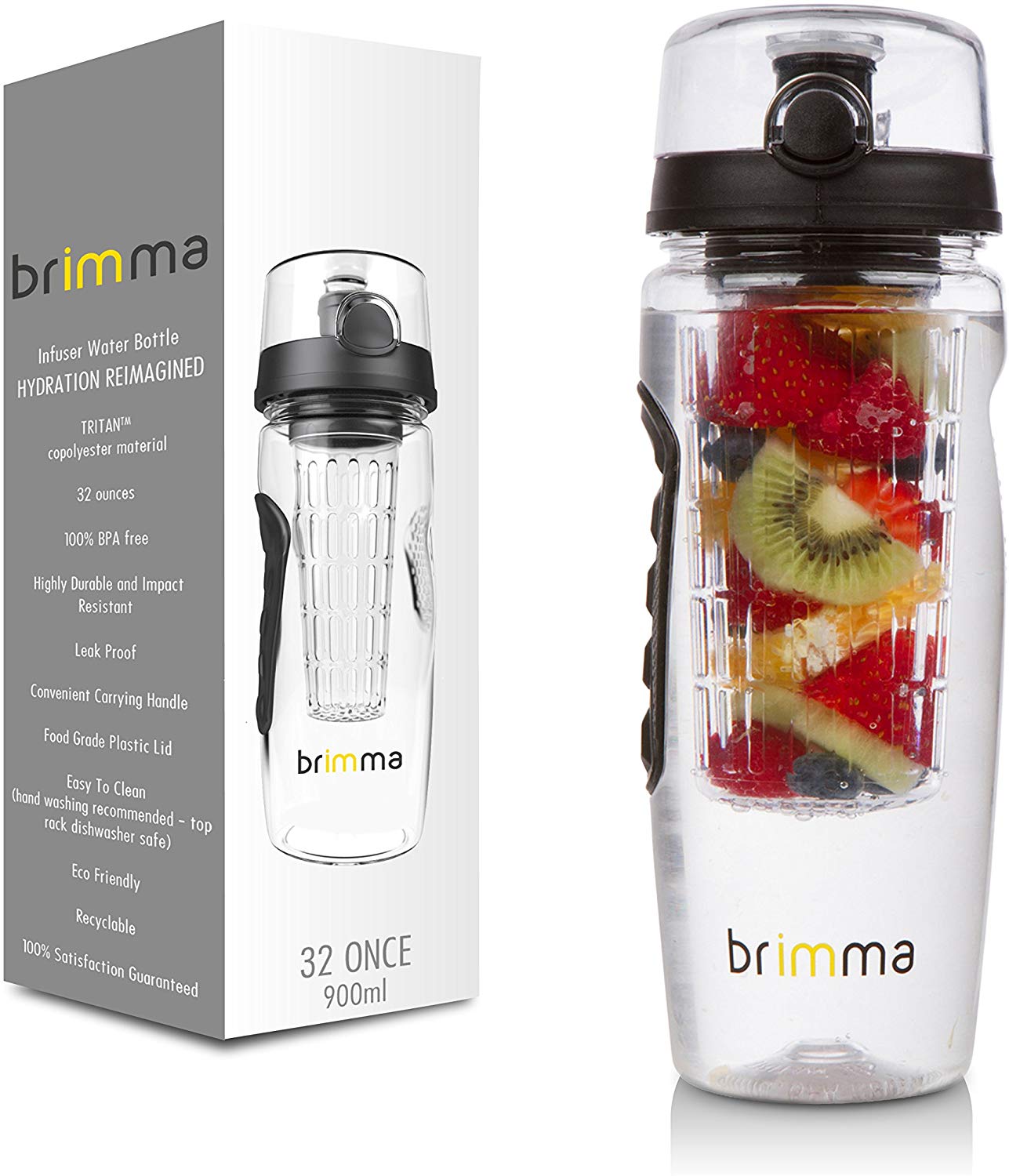Brimma Fruit Infuser Water Bottle, 32 oz