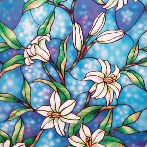 Coavas Frosted Floral Window Film, 18×79-Inch