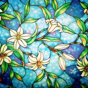 Coavas Stained Glass Privacy Window Film, 18×79-Inch