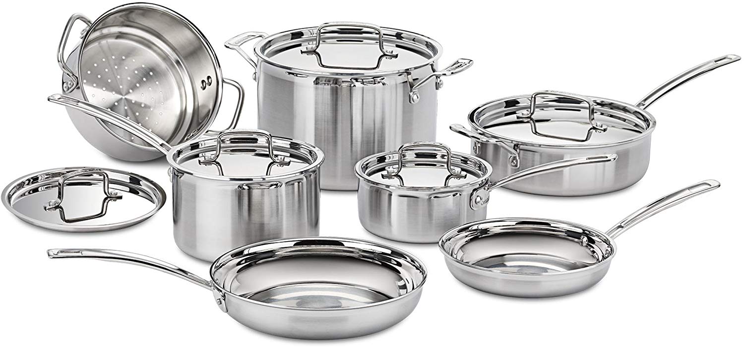 Cuisinart MCP-12N Oven Safe Stainless Steel Cookware, 12-Piece