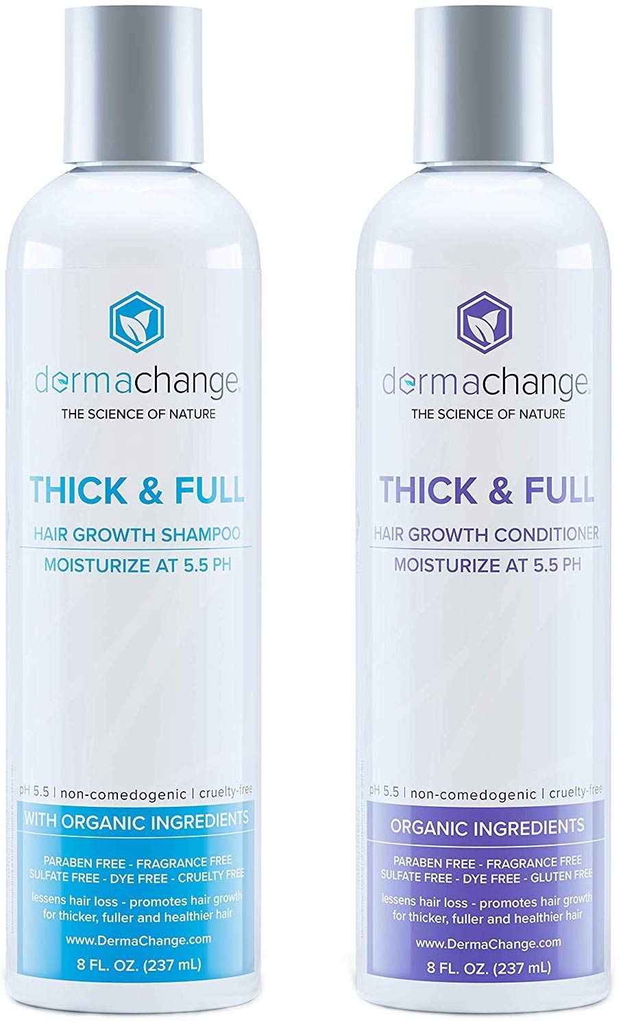 DermaChange Nourishing Dye-Free Organic Shampoo and Conditioner Set