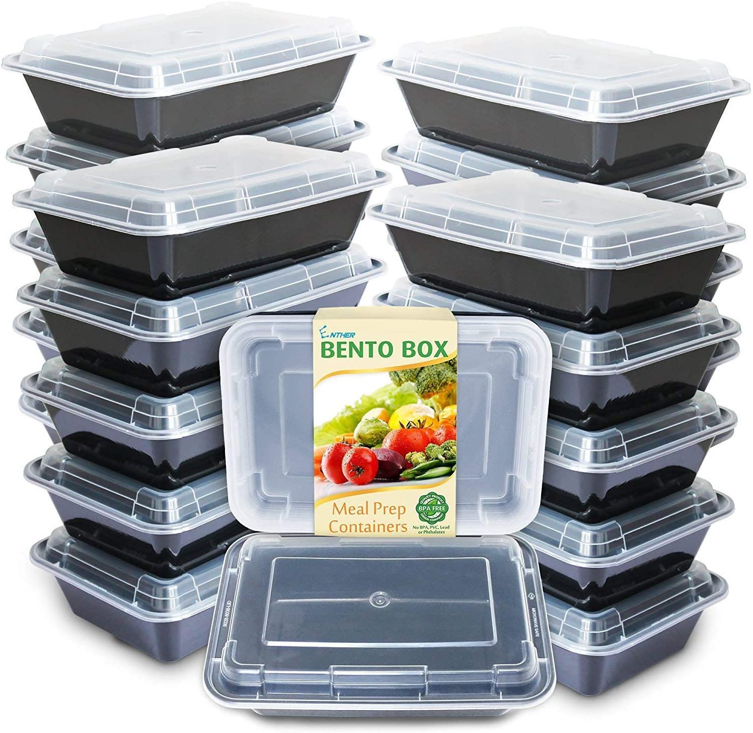 Enther BPA-Free Easy Store Tupperware Set, 40-Piece