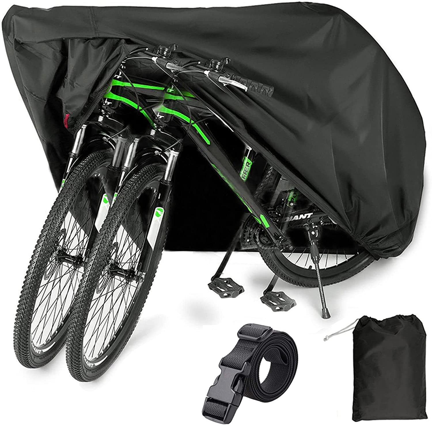 Heavy Duty Bike Cover Outdoor Waterproof Bicycle Covers Rain Sun Dust Wind Proof with Lock Hole for Mountain Road Electric Bike