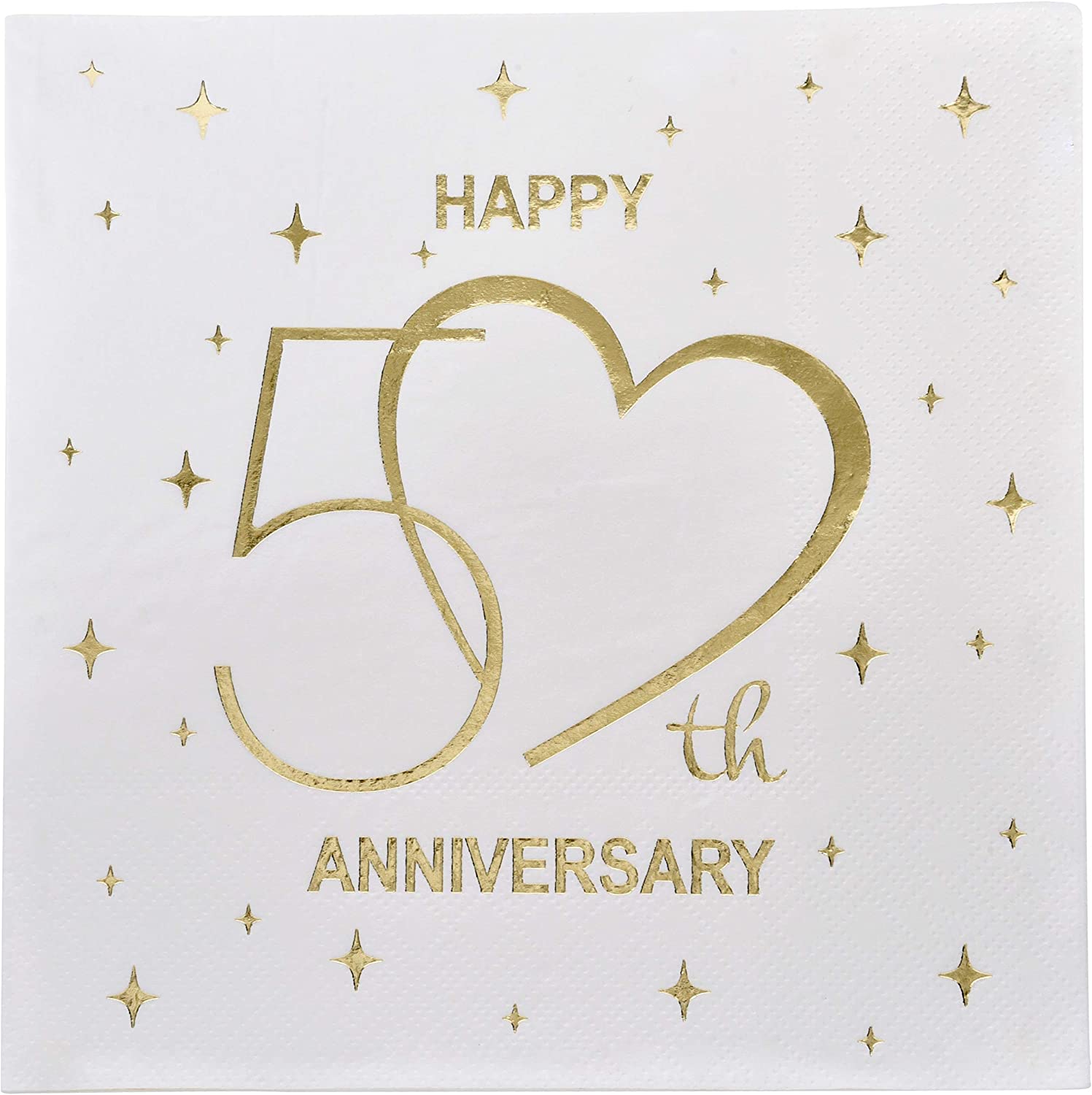 Gift Boutique Metallic Anniversary Cocktail Napkins, 100-Count