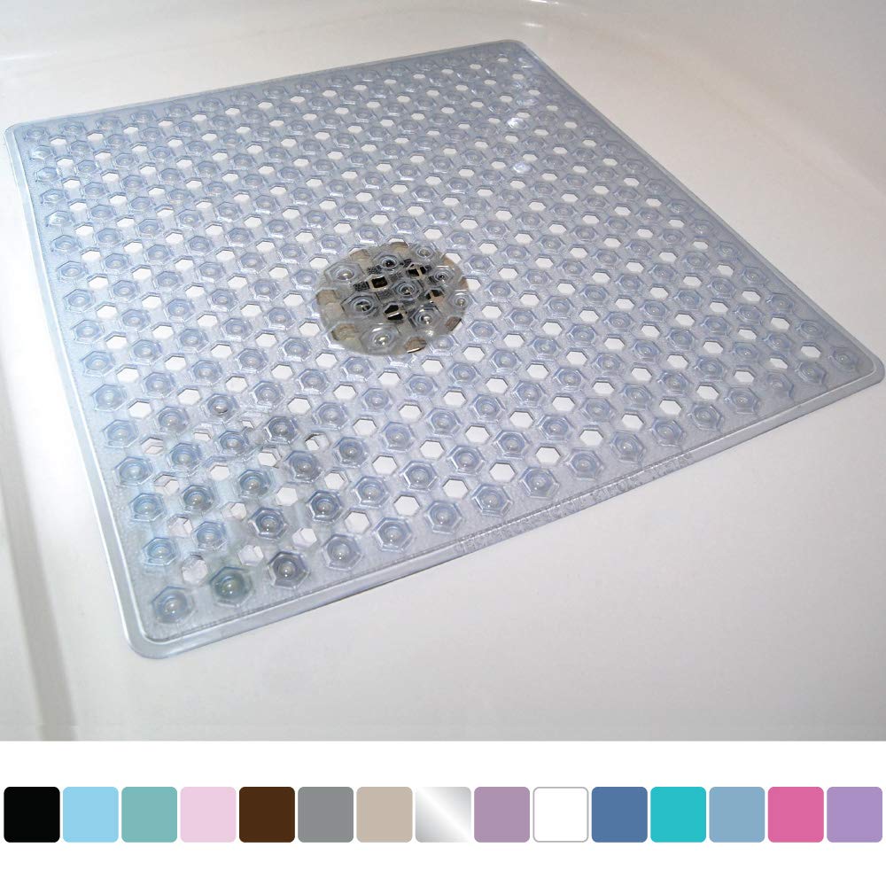with Multiple Suction Cups and Drainage Holes Bathroom Bathtub Non-slip Mat anti-Mold Rubber Soft Bathtub Mat Suitable for Everyone Safe 40 x 70 cm Non-slip Shower Mat White Floor Shower mat 