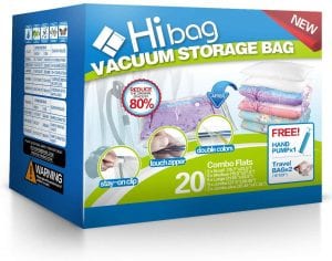 Hibag Vacuum Clear Space Saver Bags Set, 20-Pack