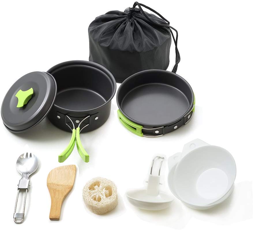 Honest Outfitters Portable Camping Cookware, 10-Piece