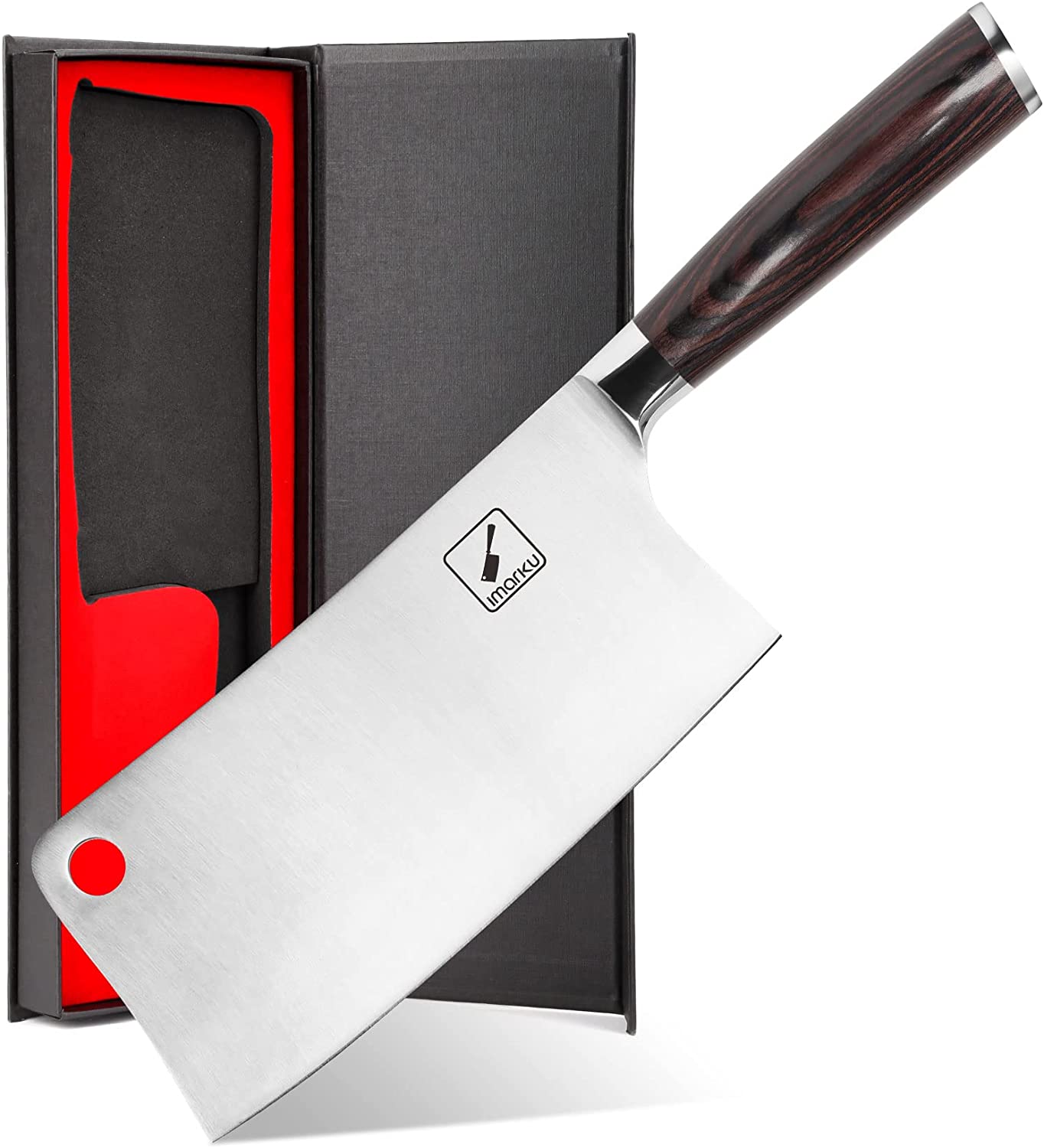 Imarku Pakkawood Handle Meat Cleaver Knife