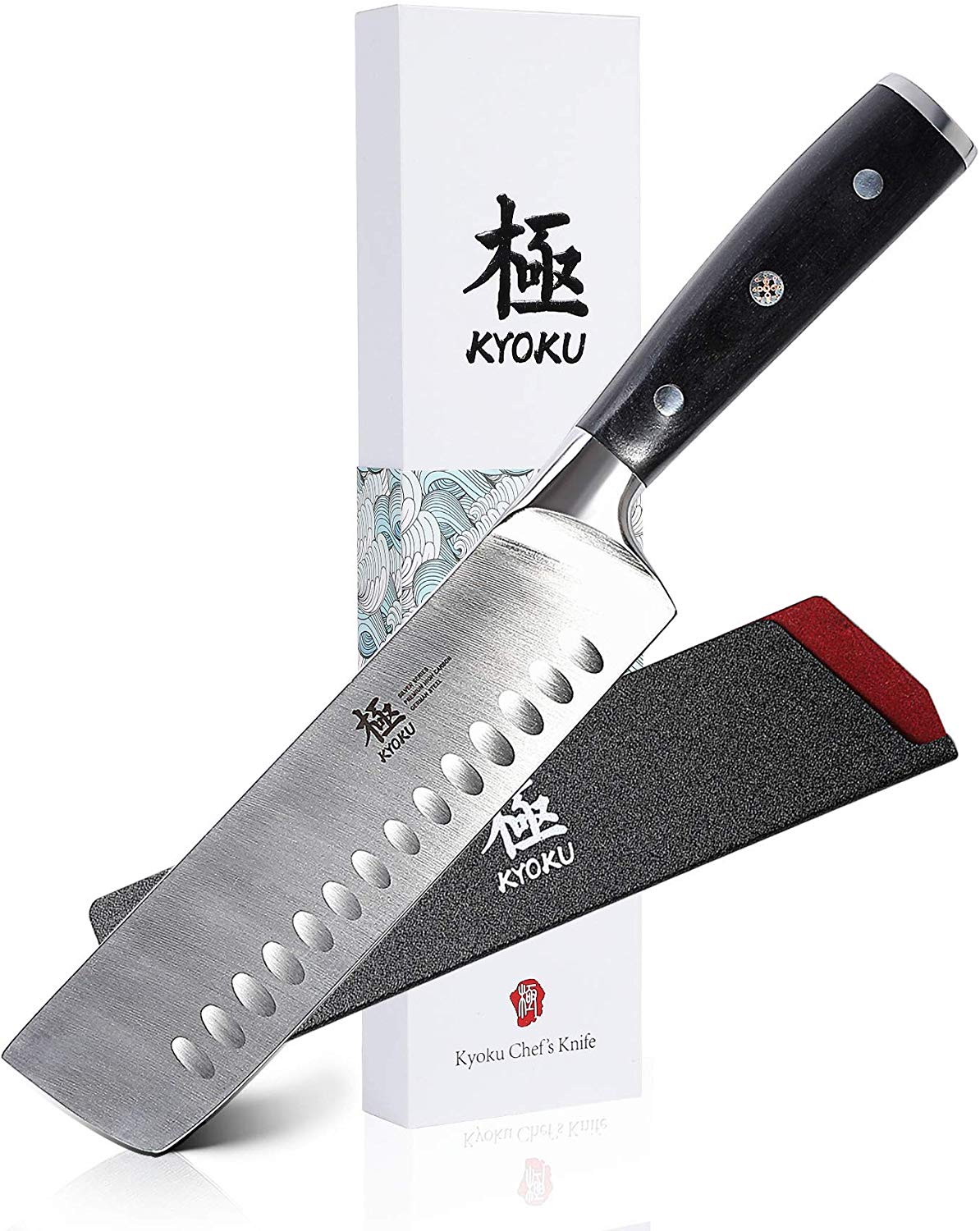 KYOKU Hollow Vegetable Nakiri Knife, 7-Inch