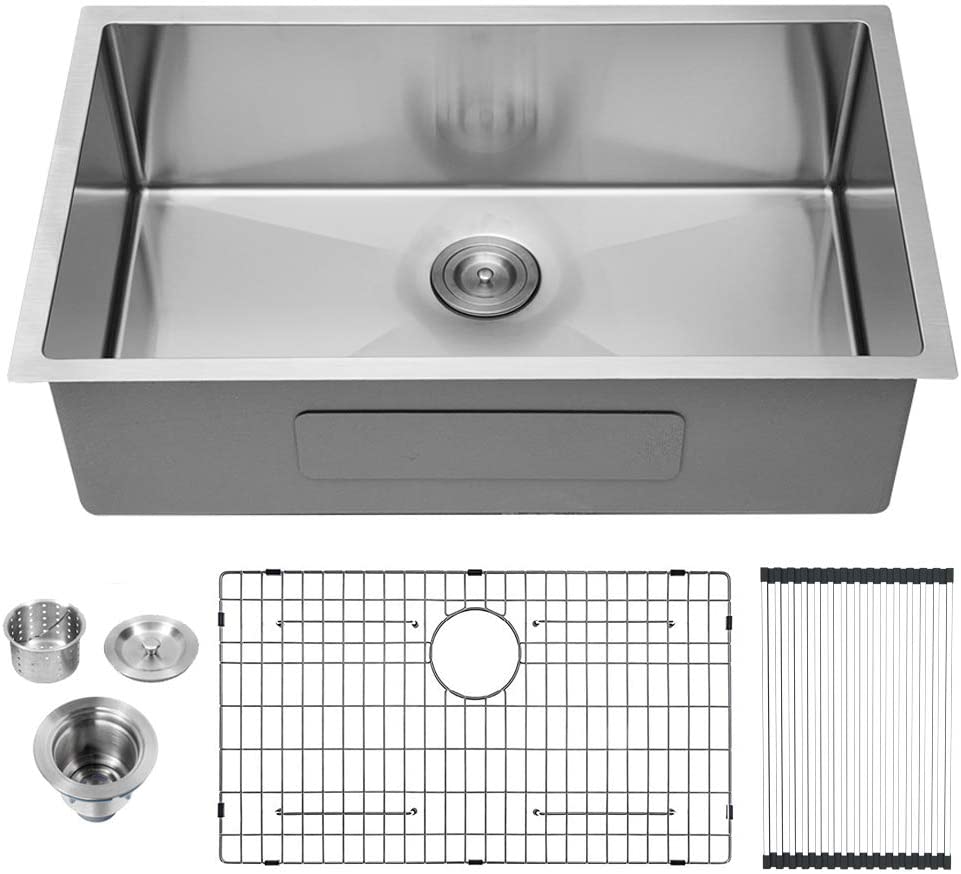 Lordear Contemporary Sloped Bottom Kitchen Sink, 32-Inch
