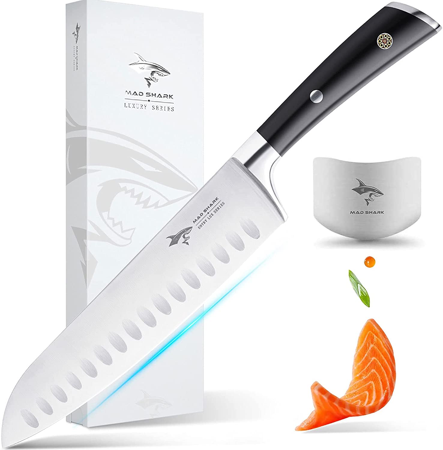 MAD SHARK Santoku Wipe Clean Vegetable Knife, 8-Inch