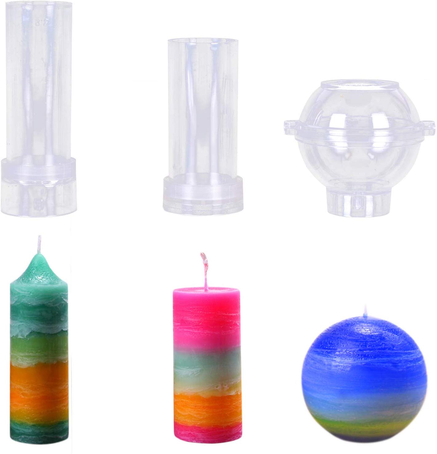 MeiMeiDa Plastic Candle Making Molds, Set of 3
