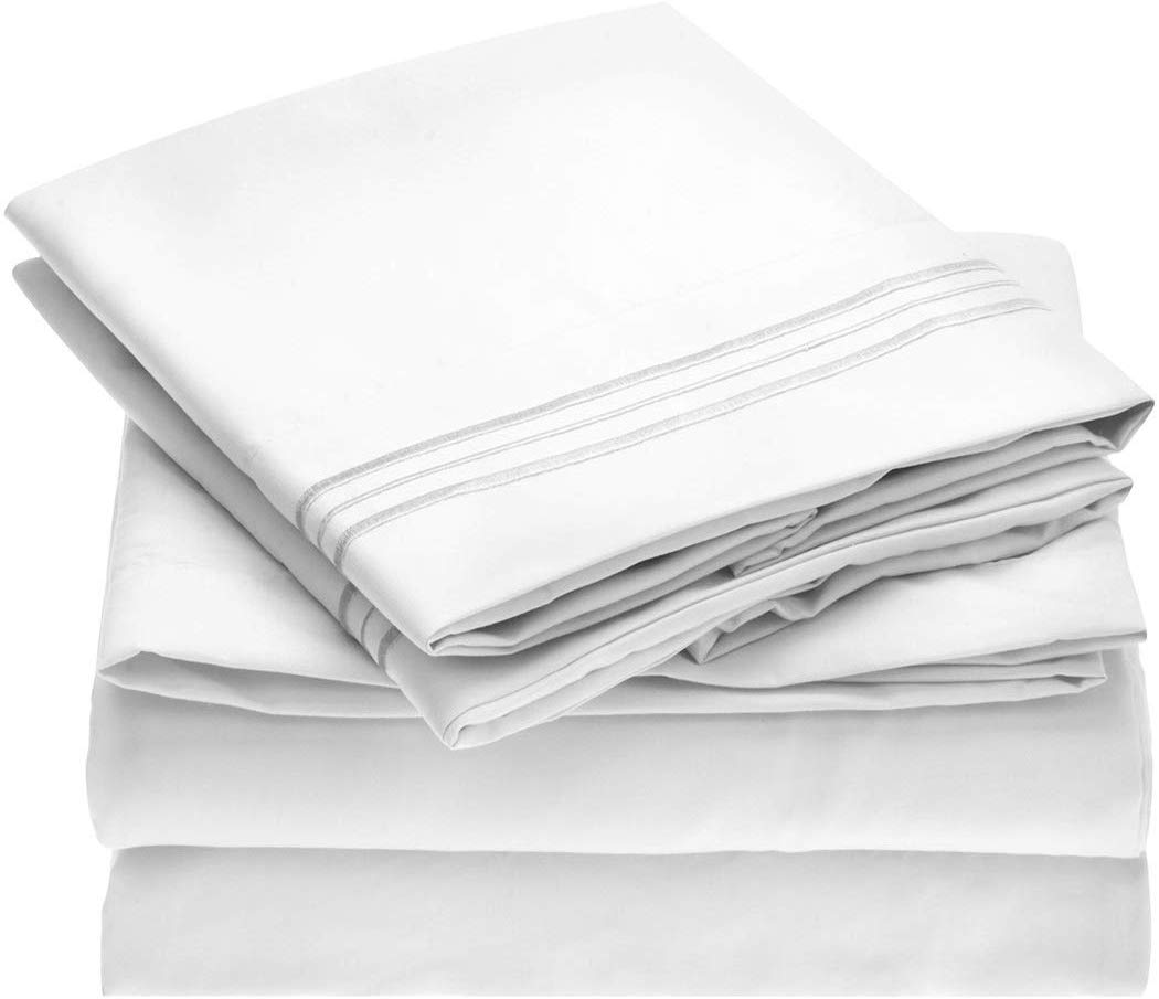 Mellanni Machine Washable Linen Sheets, 4-Piece