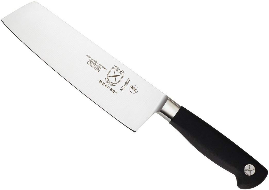 Mercer Culinary Nakiri High Carbon Steel Vegetable Knife, 7-Inch