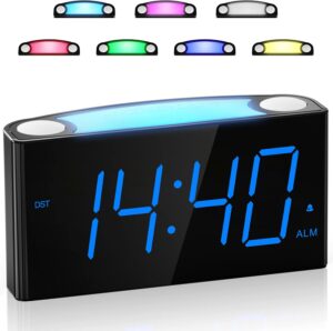 Mesqool 7 Color Adjustable Brightness Alarm Clock & Night Light