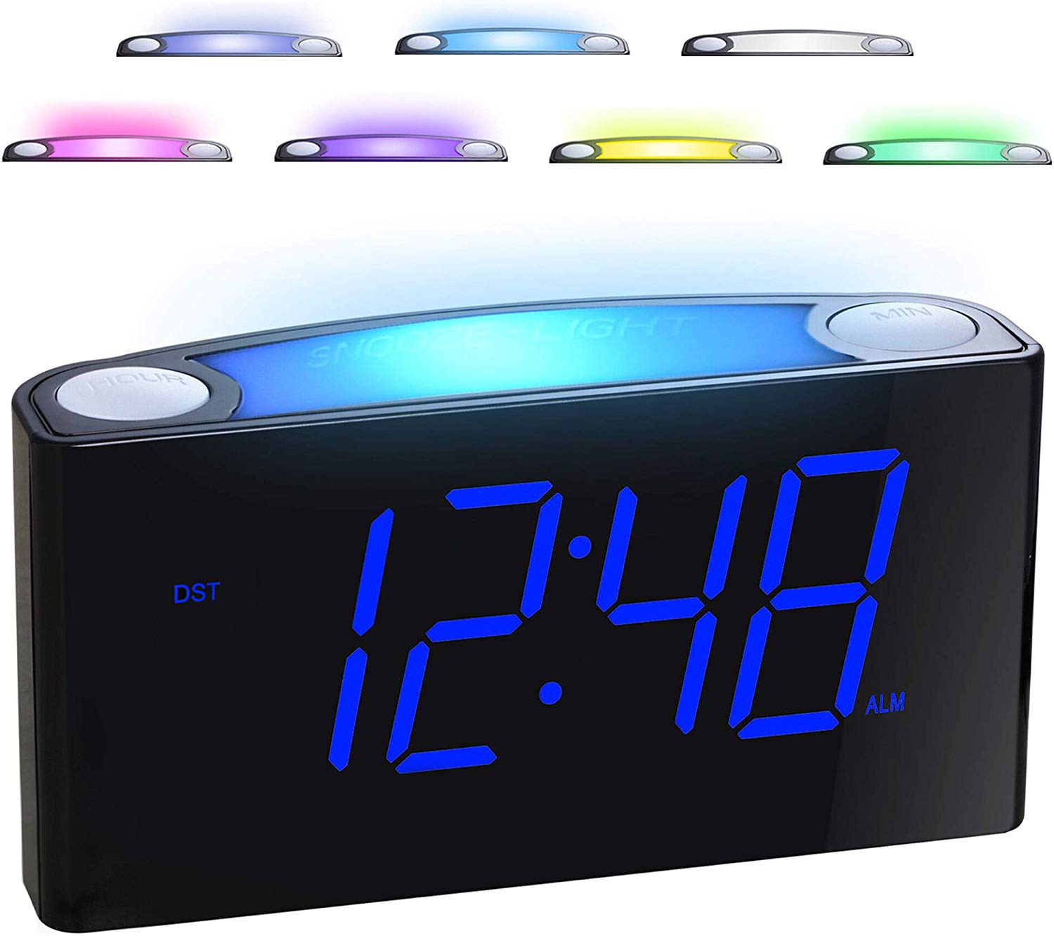 Mesqool 7 Color Alarm Clock & Night Light