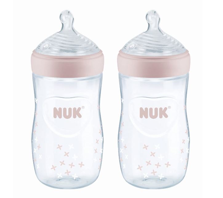 NUK Simply Natural Clear Baby Bottle, 2-Pack