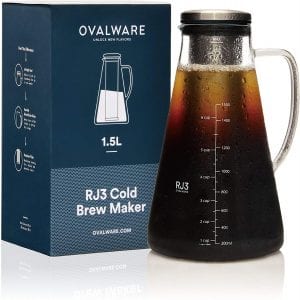 Ovalware Non-Slip Base Cold Brew Iced Coffee Maker, 51-Ounce