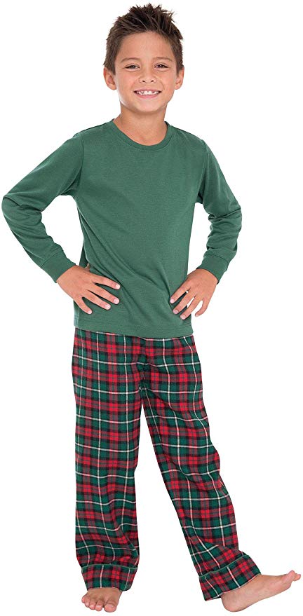 PajamaGram Big Boys’ Flannel Plaid Pajamas