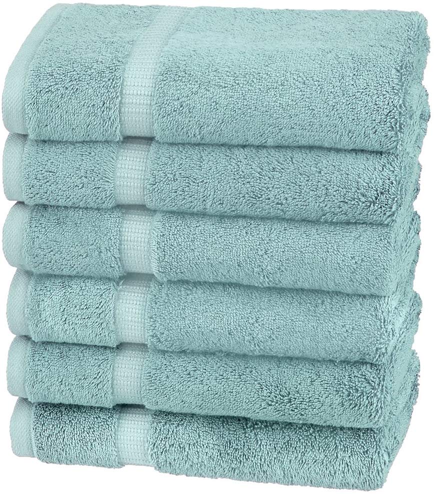 6 Pack 420 gsm Cotton Rich Hand Towels Luxury plain Evolution Knit Bottle Green 
