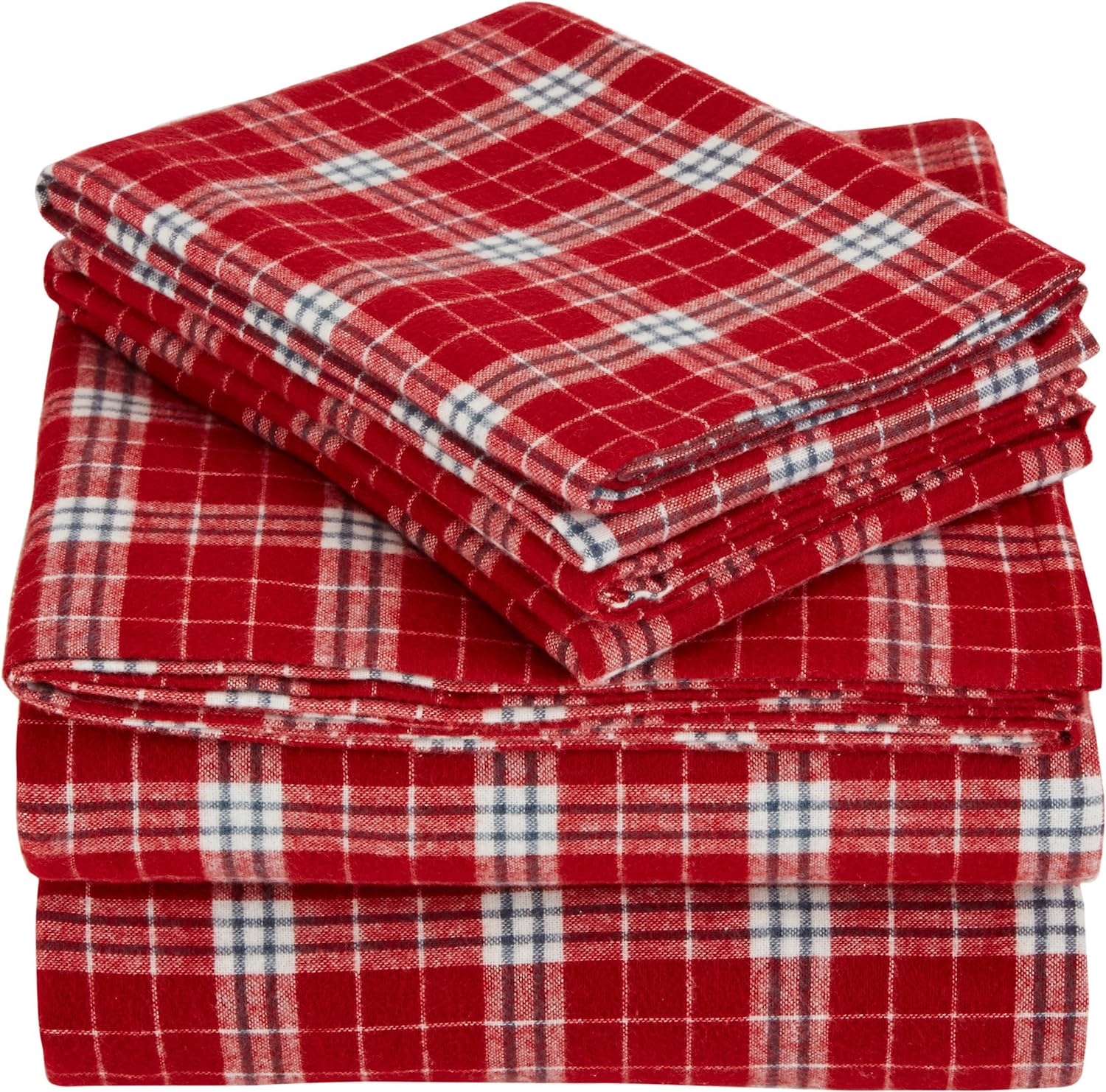 Pinzon Double-Napped Flannel Bed Sheets, 4-Piece