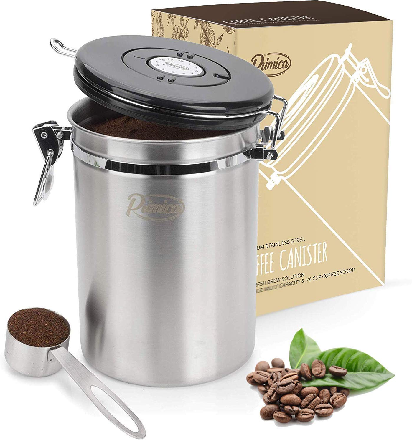 Primica Premium Stainless Steel Coffee Canister