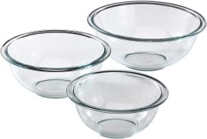 Pyrex Glass Easy Clean Mixing Bowl Set, 3-Piece