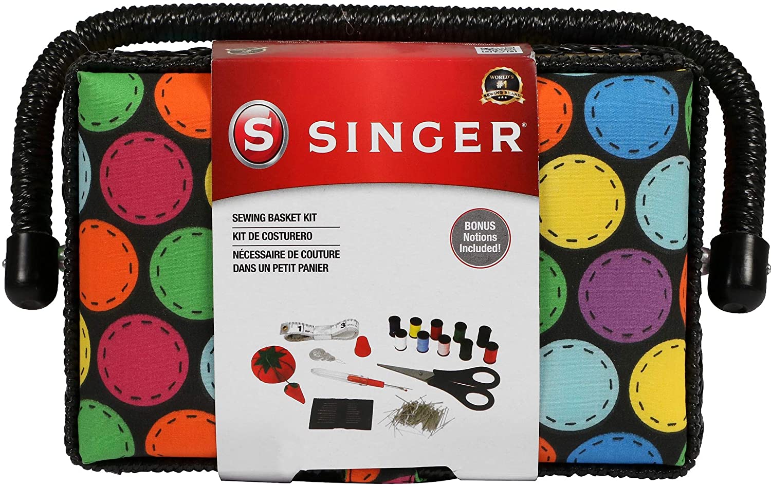 SINGER Small Sewing Basket with Accessories