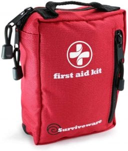 Surviveware Small First Aid Kit for Backpacking, 100-Piece
