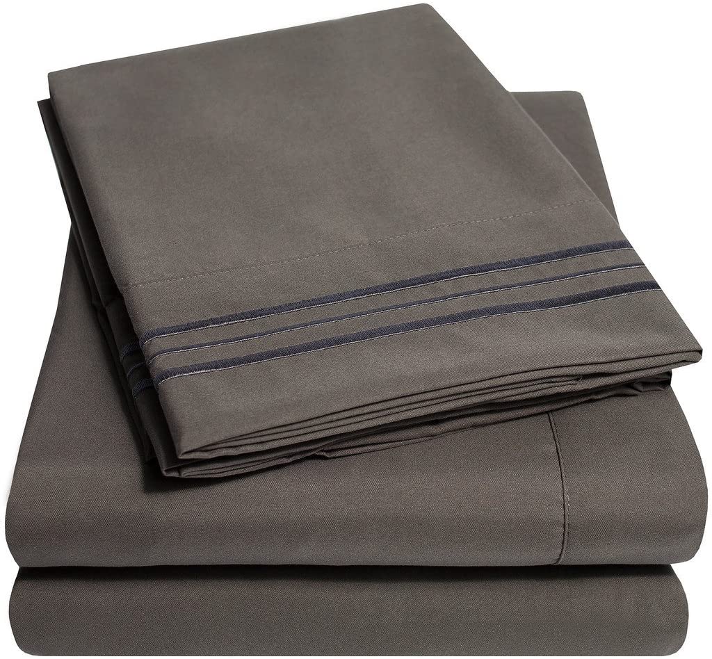 Sweet Home Collection Microfiber Linen Sheets, 4-Piece
