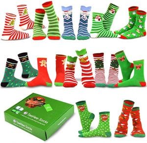 TeeHee Socks Christmas Holiday Socks, 12 pairs