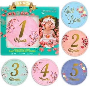 ThanKiu2 Baby Monthly Milestone Stickers