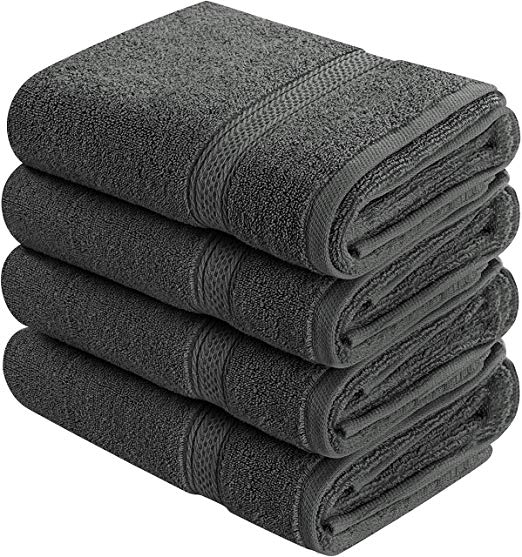 Bath Towels 4 Pack Towel Set 27 x 54 Inches Cotton Soft 600 GSM Utopia Towels