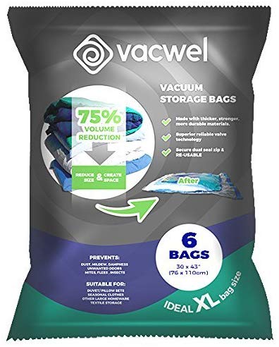 Vacwel Jumbo Volume Reduction Space Saver Bags, 6-Pack