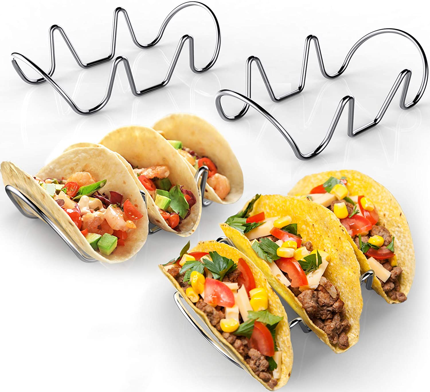 WIDBI Curved Easy Clean Taco Holders, 4-Pack
