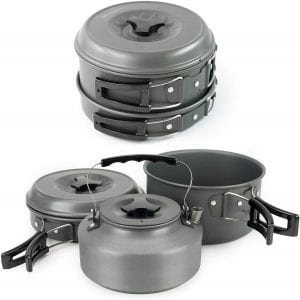Winterial Camping Cookware and Pot Set, 10 Piece