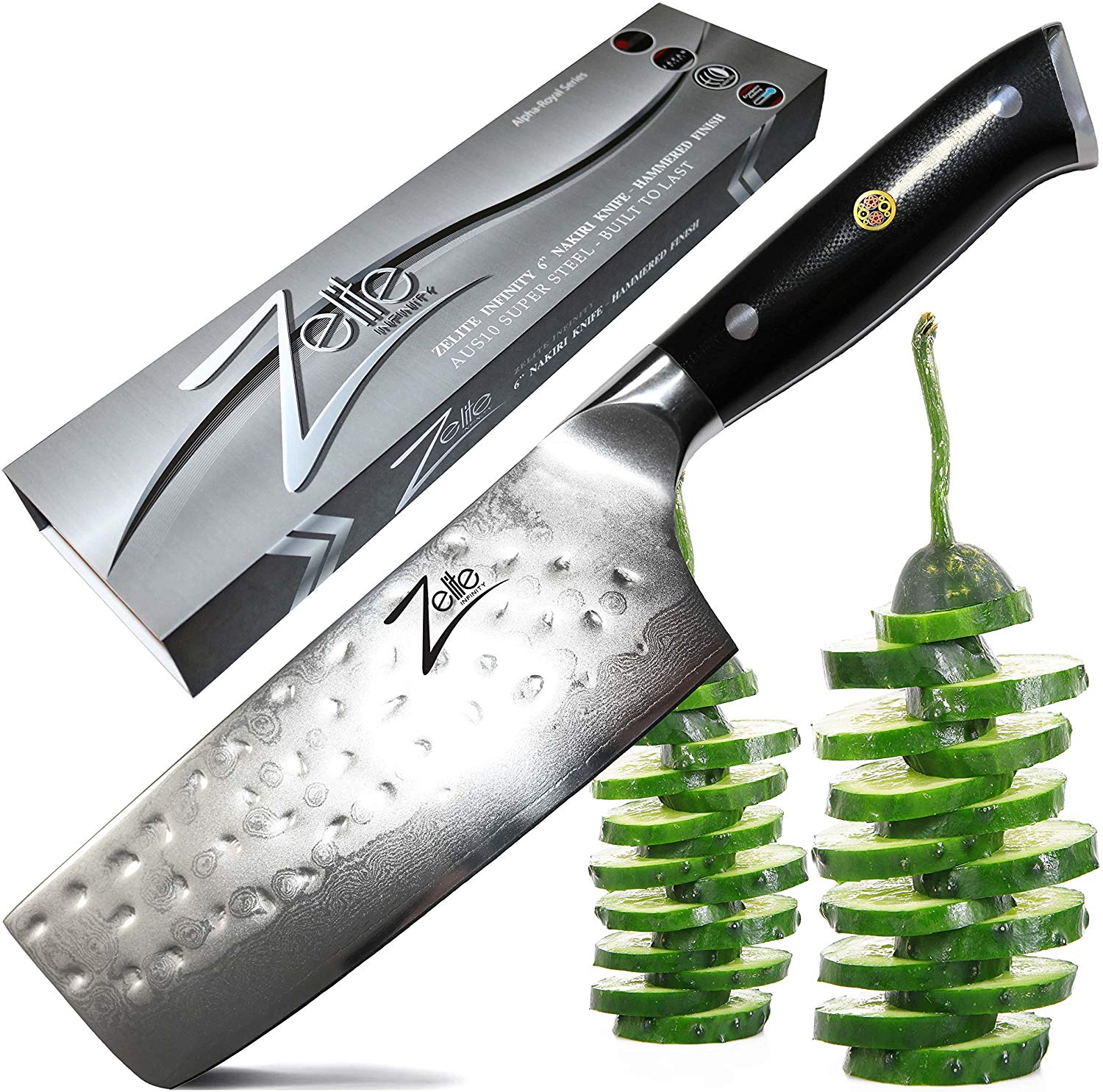 Zelite Infinity Tapered Nakiri Vegetable Chef Knife, 6-Inch