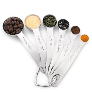 1Easylife One-Piece Stainless Steel Measuring Spoons, Set Of 6