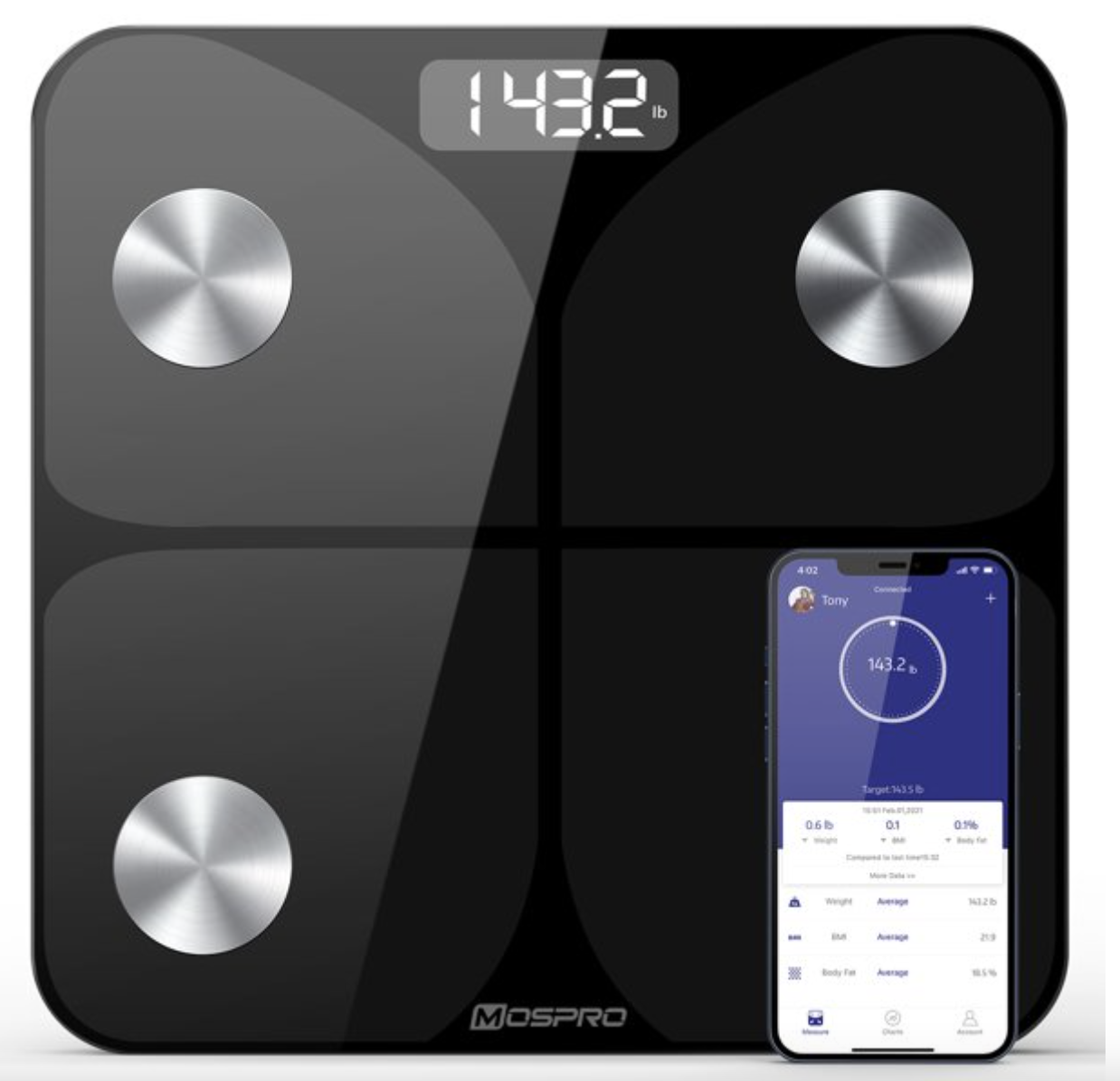 MOSPRO Smart Tracking Body Fat Weight Monitor