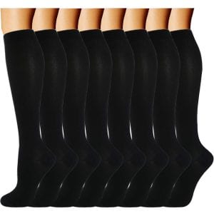 ACTINPUT 15-20mmHg Nylon Compression Socks, 8-Pair