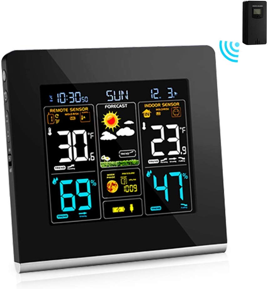 AEVOBAS Wireless Weather Station Clock