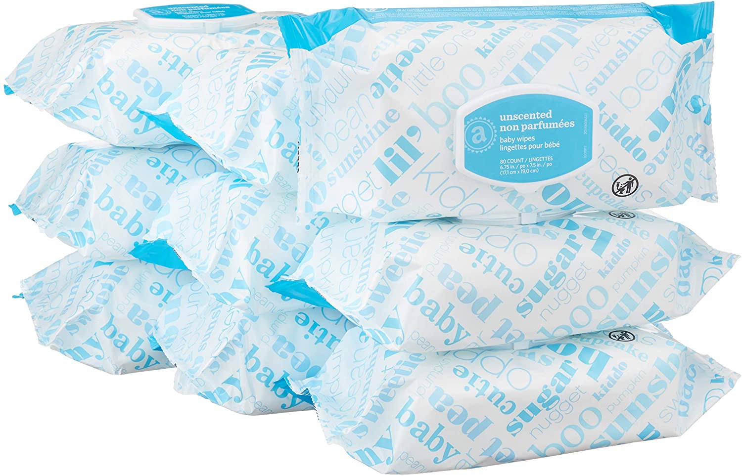 Amazon Elements Natural Disposable Baby Wipes, 720-Count